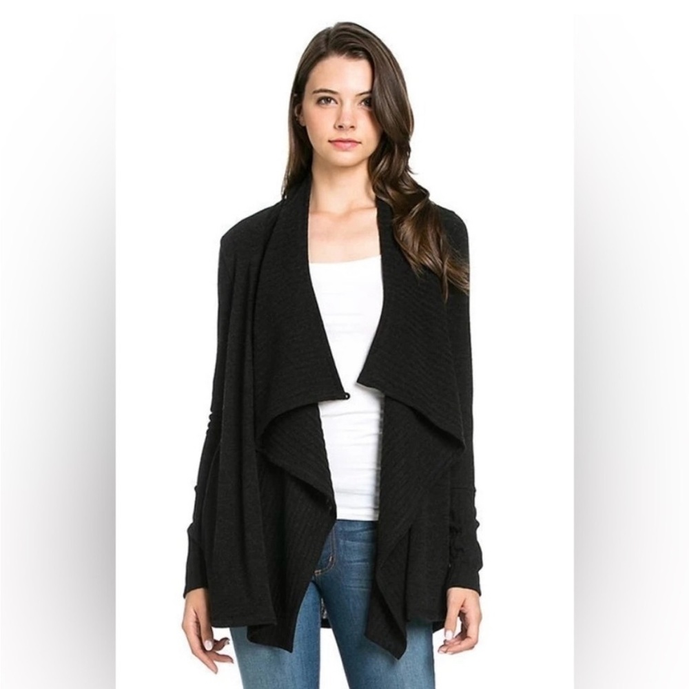 Vince waterfall cardigan black size M wool/ yak